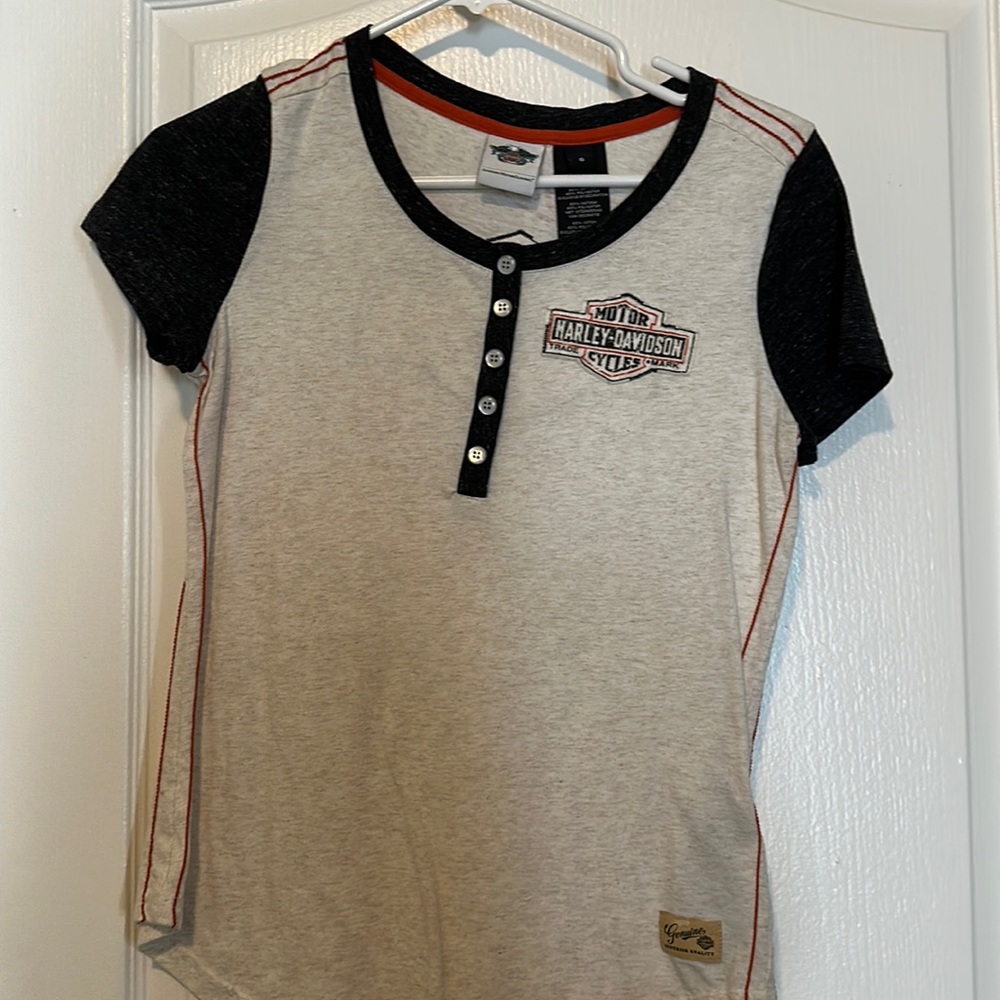 Grey and Tan Harley-Davidson tee shirt very soft